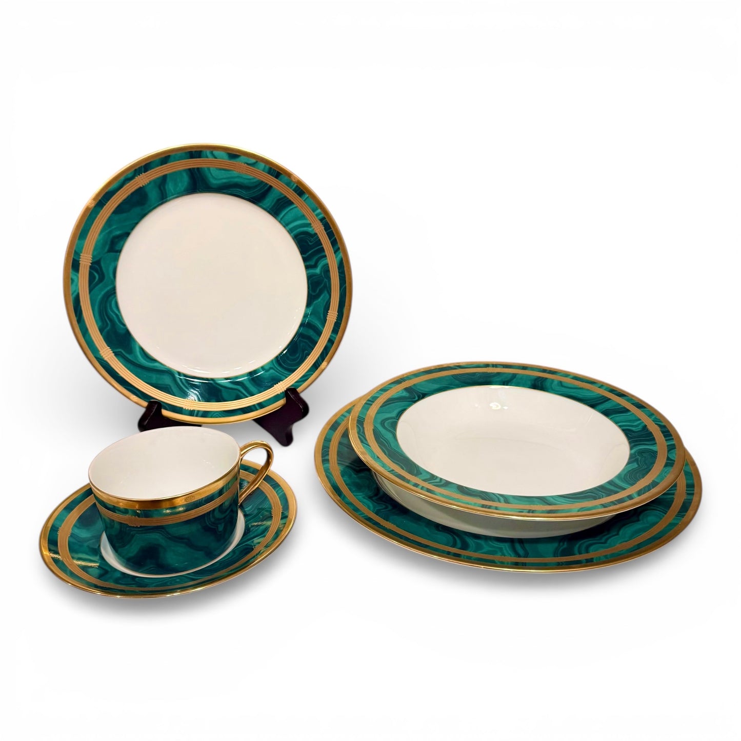 Christian Dior 40 Piece Gaudron Malachite Dinnerware Set for 8 - Never Used