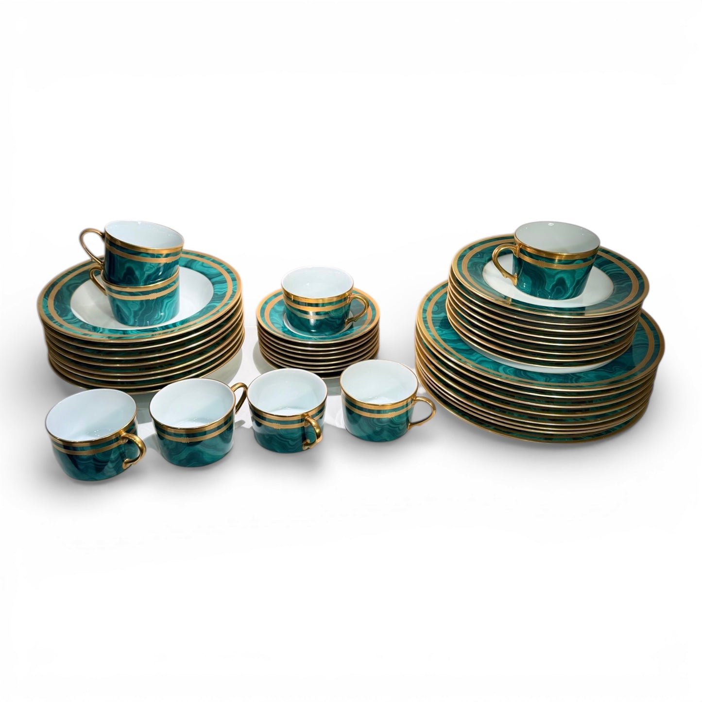 Christian Dior 40 Piece Gaudron Malachite Dinnerware Set for 8 - Never Used