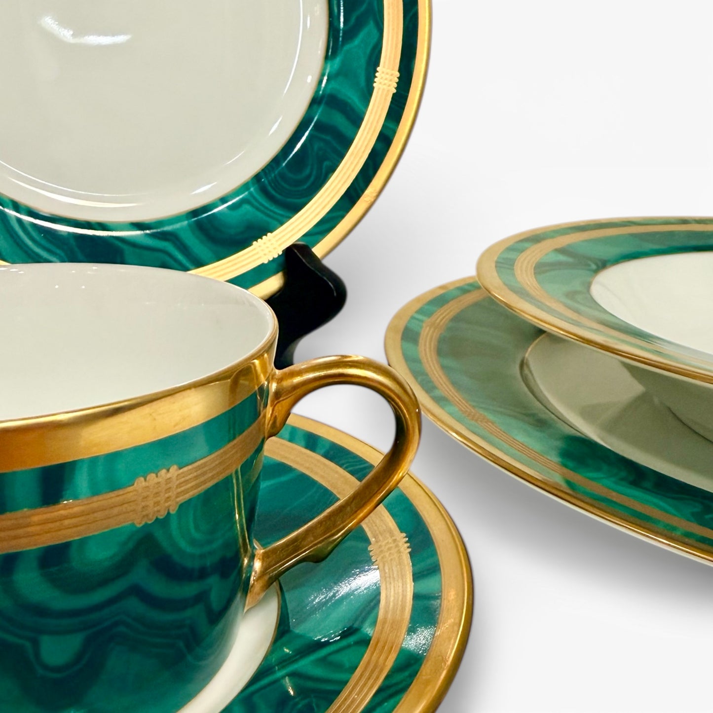 Christian Dior 40 Piece Gaudron Malachite Dinnerware Set for 8 - Never Used