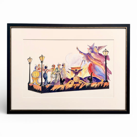 Halloween Parade Float - Watercolor on Board, 1947 - By Oscar E. Berninghaus (1874-1952)