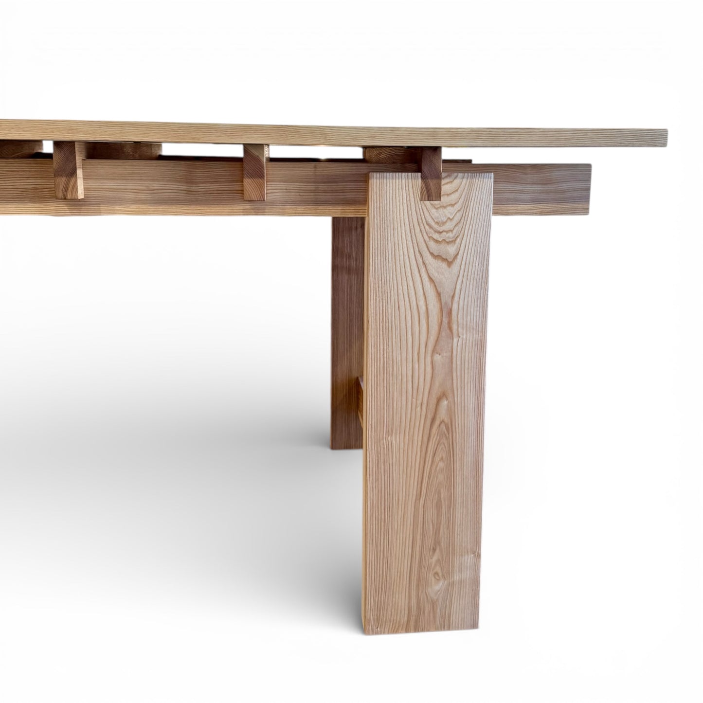 Solid Ash Dining Table or Desk by Furniture Maker Calan Slattery (21st C)