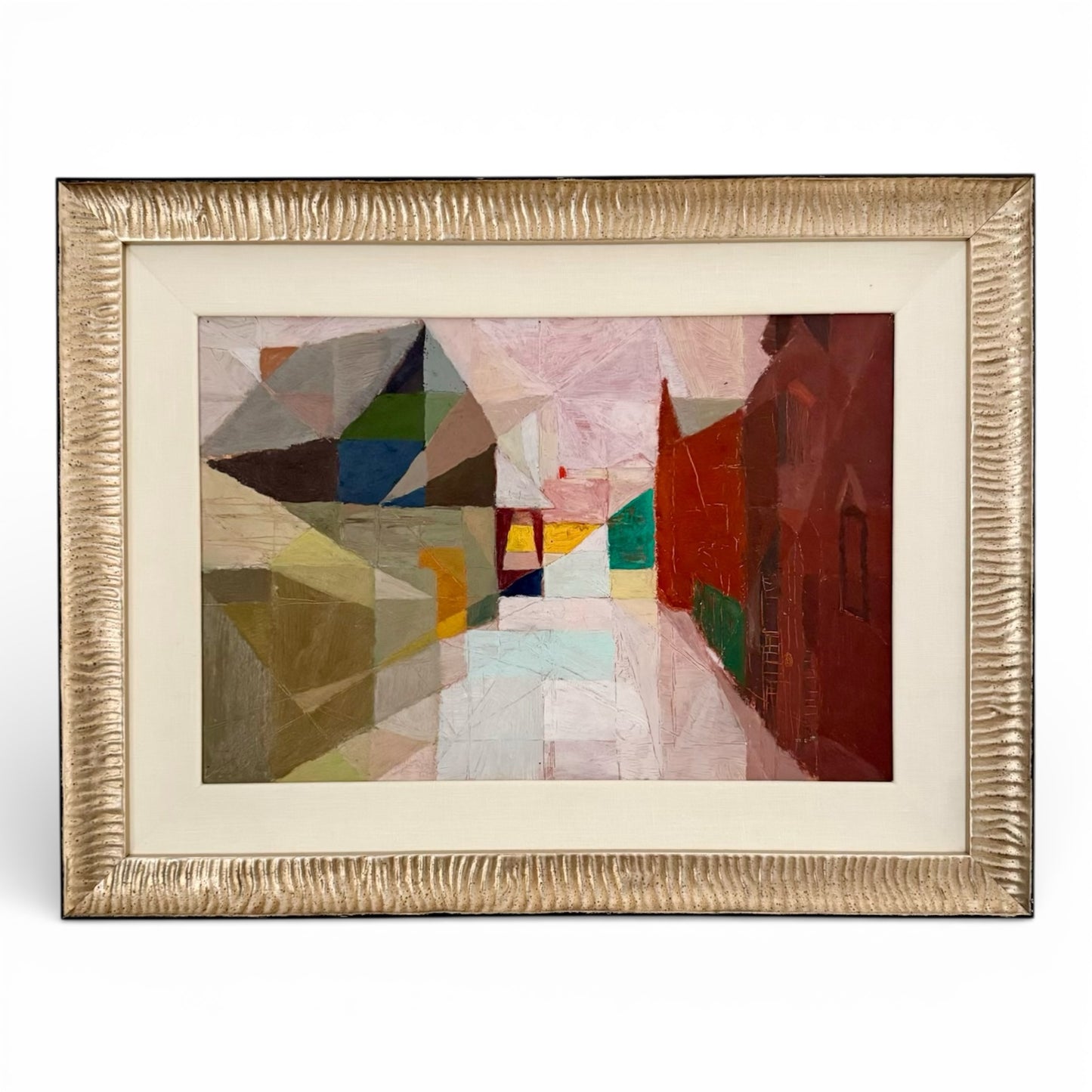 Cubist Streetscape - Oil on Board -  by Elizabeth Grant (1893 - 1965) MN Artist