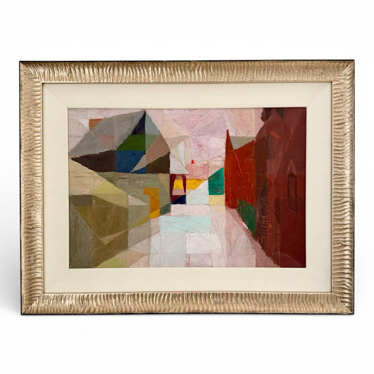 Cubist Streetscape - Oil on Board -  by Elizabeth Grant (1893 - 1965) MN Artist