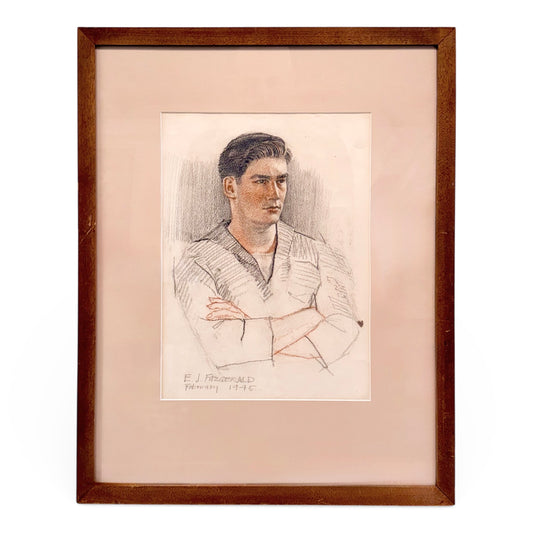 Portrait of a Sailor - 1945 - Mixed Media on Paper by Edmond James Fitzgerald (1912-1989)