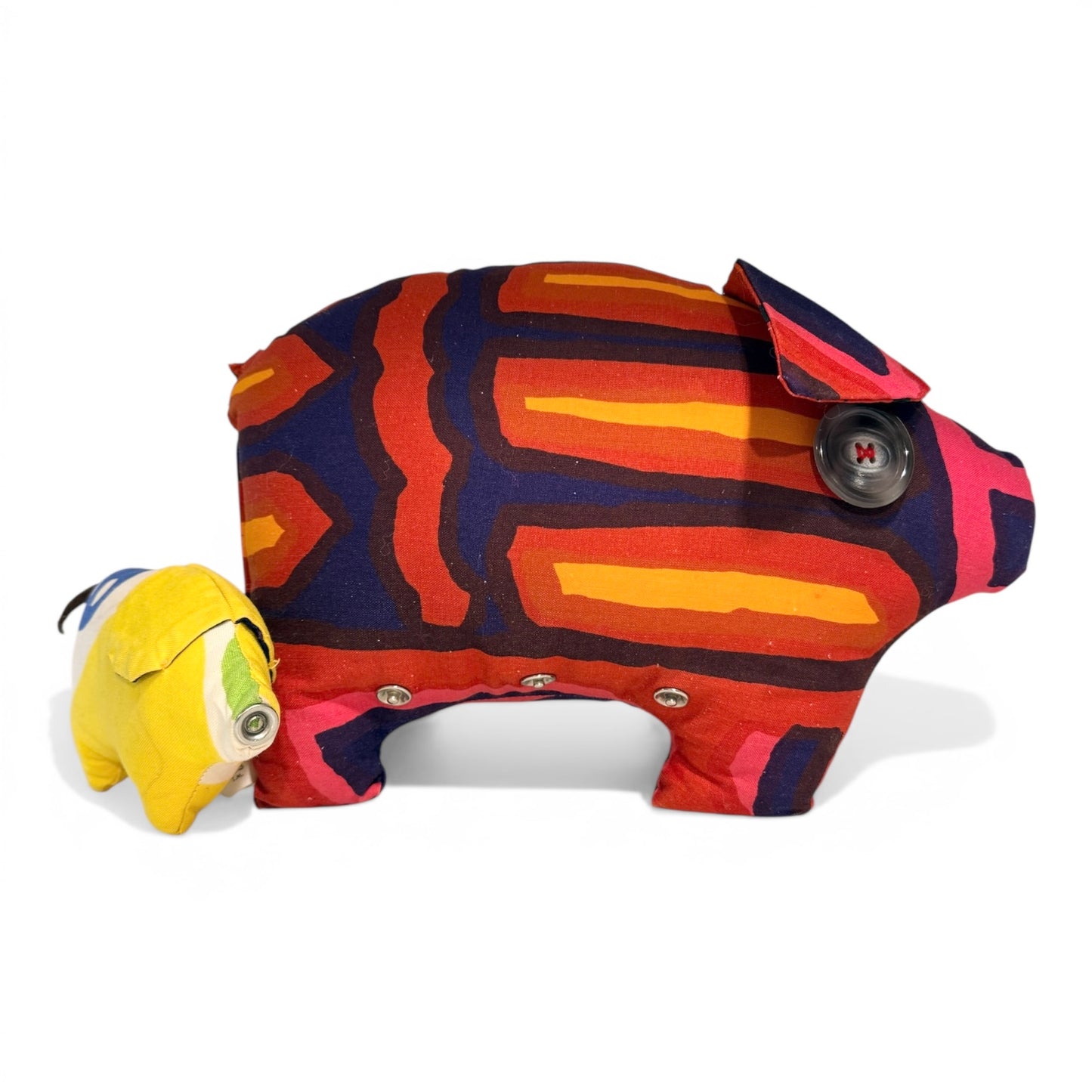 1970s Marimekko / Banbury Cross Stuffed Pig and Piglet - See description.