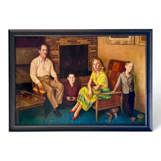 Large (Unintentionally Surreal) Family Portrait, 1959 - Oil on Canvas - Unknown Artist