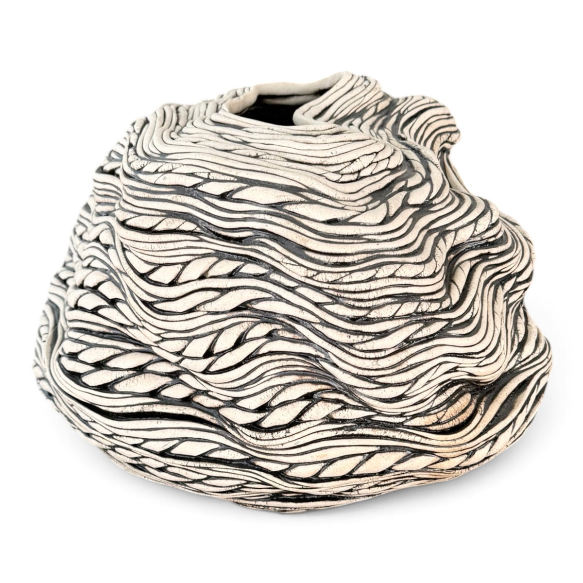 Striated Ceramic Vessel by Lynn DeMarco (b. 1975)